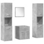 4-piece bathroom furniture set made of gray concrete plywood. by , Bathroom furniture - Ref: Foro24-3324873, Price: 149,85 €,...