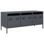 TV stand made of cold-rolled anthracite steel, 101.5x39x43.5 cm by , TV Furniture - Ref: Foro24-851228, Price: 186,18 €, Disc...