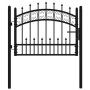 Puerta de valla punta lanza acero recubierto negro 103x120cm de , Puertas de jardín - Ref: Foro24-151089, Precio: 126,92 €, D...