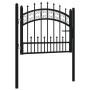 Puerta de valla punta lanza acero recubierto negro 103x120cm de , Puertas de jardín - Ref: Foro24-151089, Precio: 126,92 €, D...