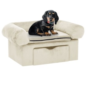 Dog sofa with cream plush drawer 75x50x38 cm by , Beds for dogs - Ref: Foro24-171082, Price: 96,90 €, Discount: %