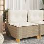 Garden sofa without armrests with beige PE rattan cushions. by , Outdoor sofas - Ref: Foro24-365907, Price: 85,03 €, Discount: %