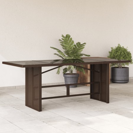 Mesa de jardín superficie vidrio ratán PE marrón 190x80x75 cm | Foro24|Onlineshop| Casa, Jardín y Más Foro24.es