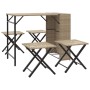 Faltbares 5-teiliges Garten-Esszimmer-Set aus beigem PE-Rattan | Foro24|Onlineshop| Casa, Jardín y Más Foro24.es