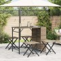 Faltbares 5-teiliges Garten-Esszimmer-Set aus beigem PE-Rattan | Foro24|Onlineshop| Casa, Jardín y Más Foro24.es