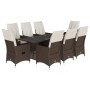 Garden dining set 9 pieces and brown synthetic rattan cushions | Foro24|Onlineshop| Casa, Jardín y Más Foro24.es