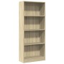 Engineered wood bookshelf in Sonoma oak, 60x24x143 cm. by , Bookcases and shelves - Ref: Foro24-857814, Price: 61,41 €, Disco...