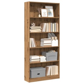 Handcrafted engineered oak wood bookshelf 80x24x176 cm by , Bookcases and shelves - Ref: Foro24-857861, Price: 77,23 €, Disco...