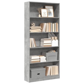 Engineered wood bookshelf in concrete gray