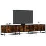 Engineered wood TV stand in smoked oak, 210x35x41 cm. by , TV Furniture - Ref: Foro24-3300792, Price: 146,89 €, Discount: %