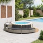 Jacuzzi banks with 2 gray PE rattan cushions by , Pool and spa accessories - Ref: Foro24-365617, Price: 164,57 €, Discount: %