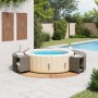 Borde bañera hidromasaje madera acacia y ratán sintético gris de , Accesorios para piscinas y spa - Ref: Foro24-3270645, Prec...