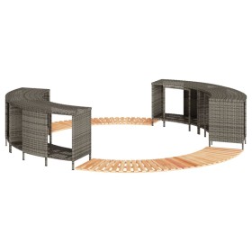 Acacia wood and gray synthetic rattan whirlpool