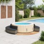 Whirlpool-Badewannenrand aus Akazienholz und grauem synthetischem Rattan. von , Pool- und Spa-Zubehör - Ref: Foro24-3270647, ...