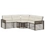 Gartensofa in L-Form mit Kissen und Fußhocker aus braunem PE-Rattan. von , Outdoor-Sofas - Ref: Foro24-365894, Preis: 346,10 ...