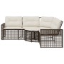 Gartensofa in L-Form mit Kissen und Fußhocker aus braunem PE-Rattan. von , Outdoor-Sofas - Ref: Foro24-365894, Preis: 346,10 ...