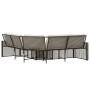 Gartensofa in L-Form mit Kissen und Fußhocker aus braunem PE-Rattan. von , Outdoor-Sofas - Ref: Foro24-365894, Preis: 346,10 ...