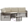 Gartensofa in L-Form mit Kissen und Fußhocker aus braunem PE-Rattan. von , Outdoor-Sofas - Ref: Foro24-365894, Preis: 346,10 ...