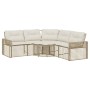 L-shaped garden sofa with beige PE rattan cushions and footstool by , Outdoor sofas - Ref: Foro24-365896, Price: 346,10 €, Di...