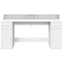 Engineered wood white desk with LED light 160x55x91 cm by , Desks - Ref: Foro24-3309429, Price: 196,38 €, Discount: %