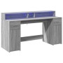 Engineered wood gray Sonoma 160x55x91 cm desk with LED lighting by , Desks - Ref: Foro24-3309434, Price: 207,54 €, Discount: %