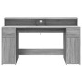 Engineered wood gray Sonoma 160x55x91 cm desk with LED lighting by , Desks - Ref: Foro24-3309434, Price: 207,54 €, Discount: %