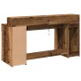 Desk with aged engineered wood and LED lights 160x55x91 cm by , Desks - Ref: Foro24-3309436, Price: 183,86 €, Discount: %