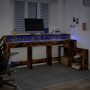 Escritorio con LED madera ingeniería roble ahumado 200x104x91cm de , Escritorios - Ref: Foro24-3309469, Precio: 198,57 €, Des...