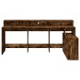 Desk with LED lighting, engineered smoked oak wood, 200x104x91cm by , Desks - Ref: Foro24-3309469, Price: 191,71 €, Discount: %