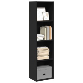 Estantería de madera de ingeniería negra 40x30x152 cm de , Librerías y estanterías - Ref: Foro24-857877, Precio: 61,36 €, Des...