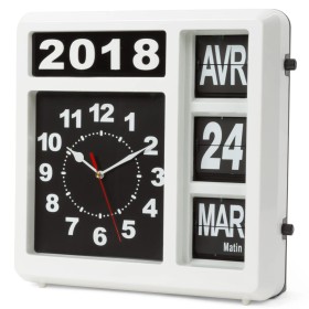 Perel Wall clock with calendar French version 31x31 cm by Perel, Wall clocks - Ref: Foro24-432655, Price: 146,92 €, Discount: %