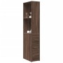 Narrow brown oak wood bathroom cabinet with wheels | Foro24|Onlineshop| Casa, Jardín y Más Foro24.es