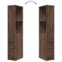 Narrow brown oak wood bathroom cabinet with wheels | Foro24|Onlineshop| Casa, Jardín y Más Foro24.es