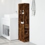 Narrow bathroom cabinet with smoked oak wood and wheels by , Lockers and storage cabinets - Ref: Foro24-855299, Price: 93,15 ...