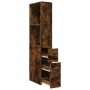 Narrow bathroom cabinet with smoked oak wood and wheels by , Lockers and storage cabinets - Ref: Foro24-855299, Price: 93,15 ...