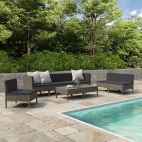 9-piece garden furniture set and gray synthetic rattan cushions by vidaXL, Garden sets - Ref: Foro24-3056972, Price: 602,99 €...