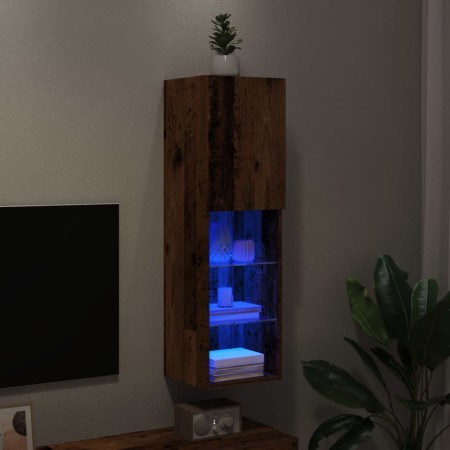 TV stand with LED lights, aged wood, 30.5x30x102 cm by , TV Furniture - Ref: Foro24-857676, Price: 68,55 €, Discount: %