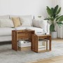 Stackable coffee tables, set of 2, made of aged engineered wood. by , Coffee table - Ref: Foro24-856050, Price: 46,90 €, Disc...