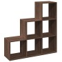 Three-level brown oak wood divider bookcase 99x29x99 cm by , Bookcases and shelves - Ref: Foro24-857964, Price: 71,31 €, Disc...