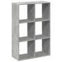 Librería divisora madera gris hormigón 69,5x29x103,5 cm de , Librerías y estanterías - Ref: Foro24-858015, Precio: 69,97 €, D...