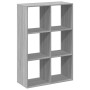 Wooden engineering gray Sonoma divider bookcase 69.5x29x103.5 cm by , Bookcases and shelves - Ref: Foro24-858017, Price: 71,9...