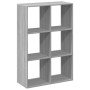 Wooden engineering gray Sonoma divider bookcase 69.5x29x103.5 cm by , Bookcases and shelves - Ref: Foro24-858017, Price: 71,9...