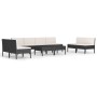 Set muebles de jardín 10 piezas y cojines ratán sintético negro de vidaXL, Conjuntos de jardín - Ref: Foro24-3056978, Precio:...