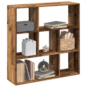 Regal-Divider-Bücherregal aus gealtertem Holz