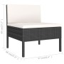 Set muebles de jardín 10 piezas y cojines ratán sintético negro de vidaXL, Conjuntos de jardín - Ref: Foro24-3056978, Precio:...