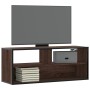 Mueble TV madera ingeniería y metal marrón roble 100x31x39,5 cm de , Muebles TV - Ref: Foro24-848938, Precio: 83,97 €, Descue...