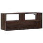 Mueble TV madera ingeniería y metal marrón roble 100x31x39,5 cm de , Muebles TV - Ref: Foro24-848938, Precio: 83,97 €, Descue...