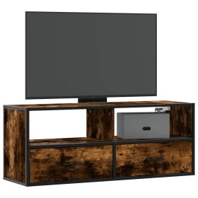 TV stand made of metal and smoked oak plywood, measuring 100x31x39.5cm. by , TV Furniture - Ref: Foro24-848931, Price: 102,02...