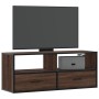 Mueble TV madera ingeniería y metal marrón roble 100x31x39,5 cm de , Muebles TV - Ref: Foro24-848933, Precio: 105,10 €, Descu...