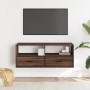 Mueble TV madera ingeniería y metal marrón roble 100x31x39,5 cm de , Muebles TV - Ref: Foro24-848933, Precio: 105,10 €, Descu...